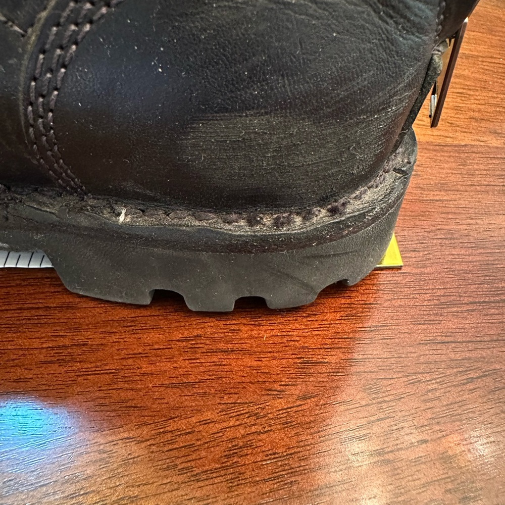 Diesel Distressed Leather Moto Boots | Black | Buckle Detail | Size 38 - Picture 7 of 7